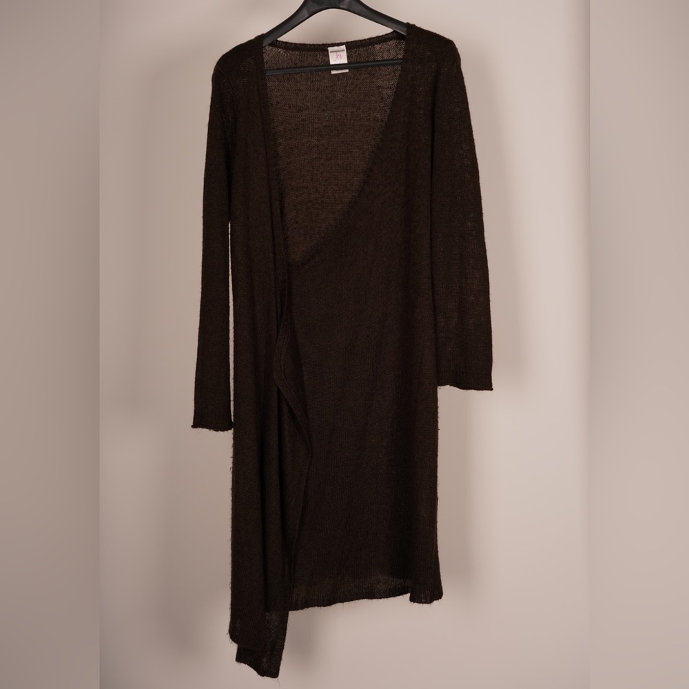 Weekender Brown Long Wrap Sweater